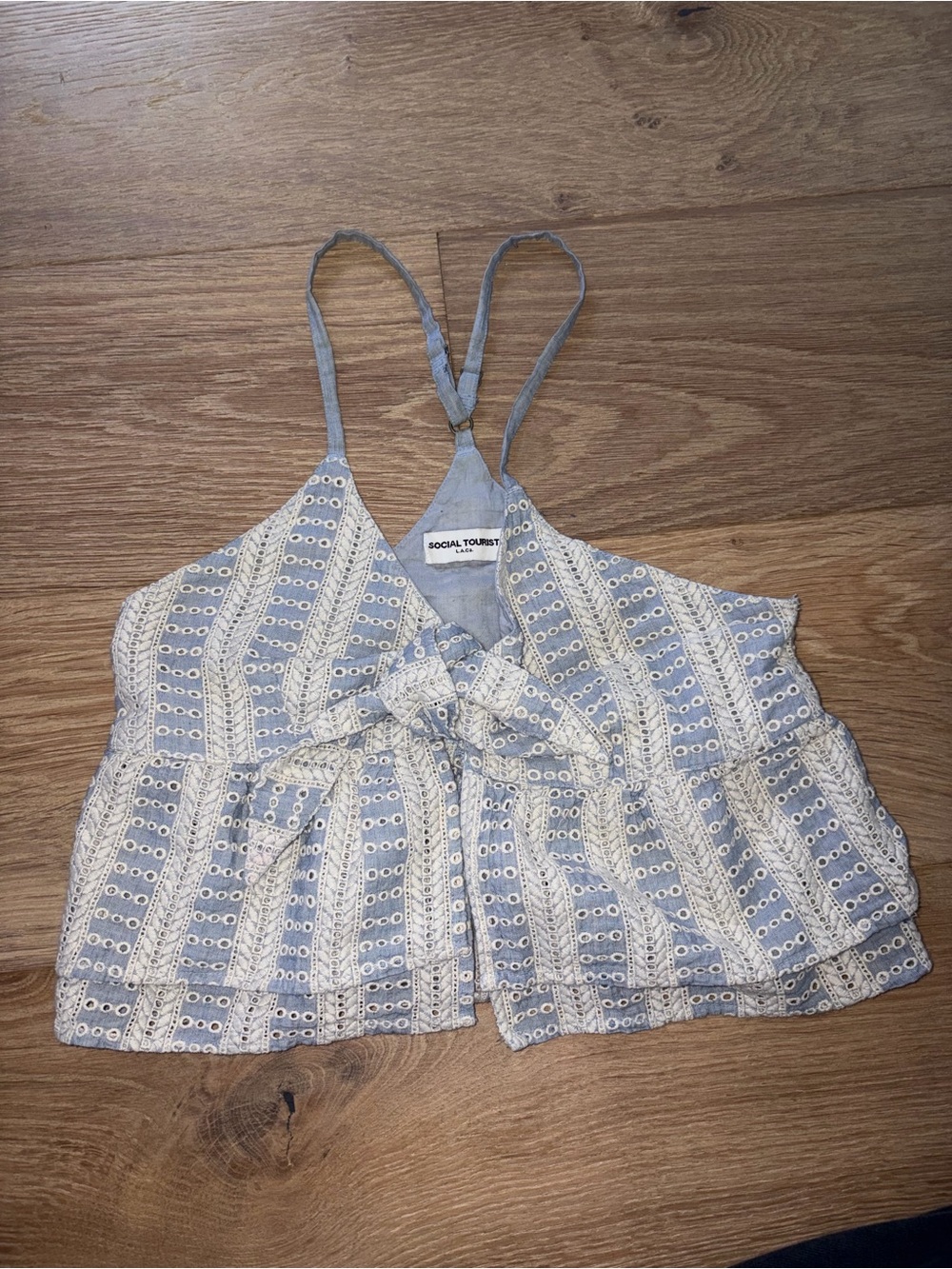 hollister social tourist blue tie tank small
